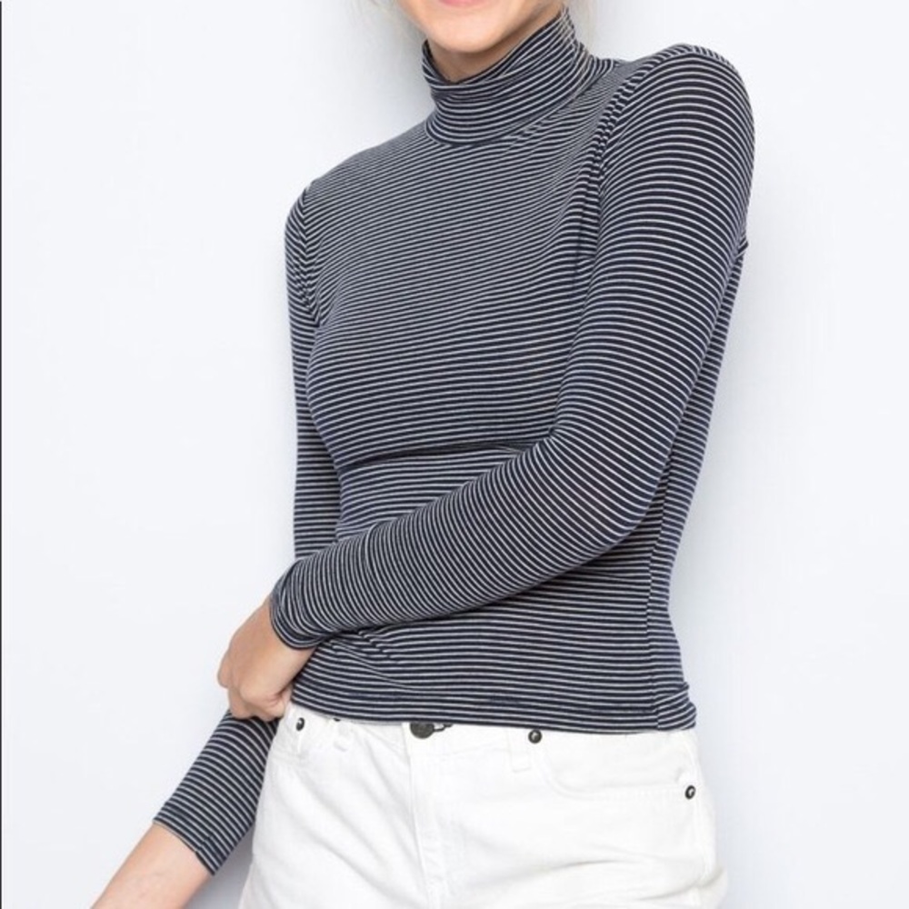 Brandy Melville striped navy turtle neck